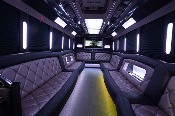 luxurious party bus to celebrate birthday parties